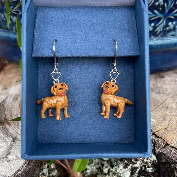 "Playful Pups" Dog Earrings With Movable Legs And Tail - Picture 1 of 3